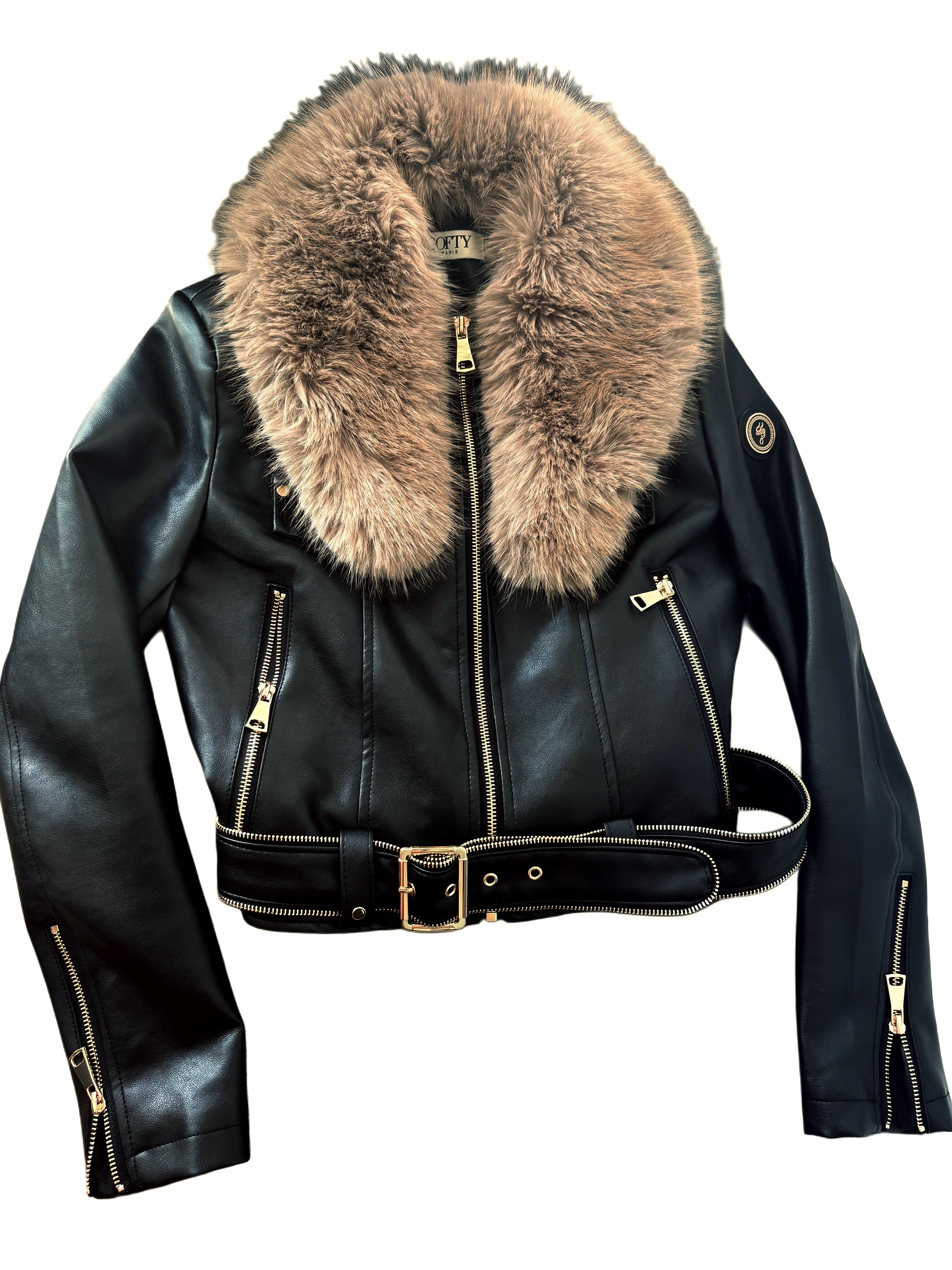 Cazadora biker - pelo removible