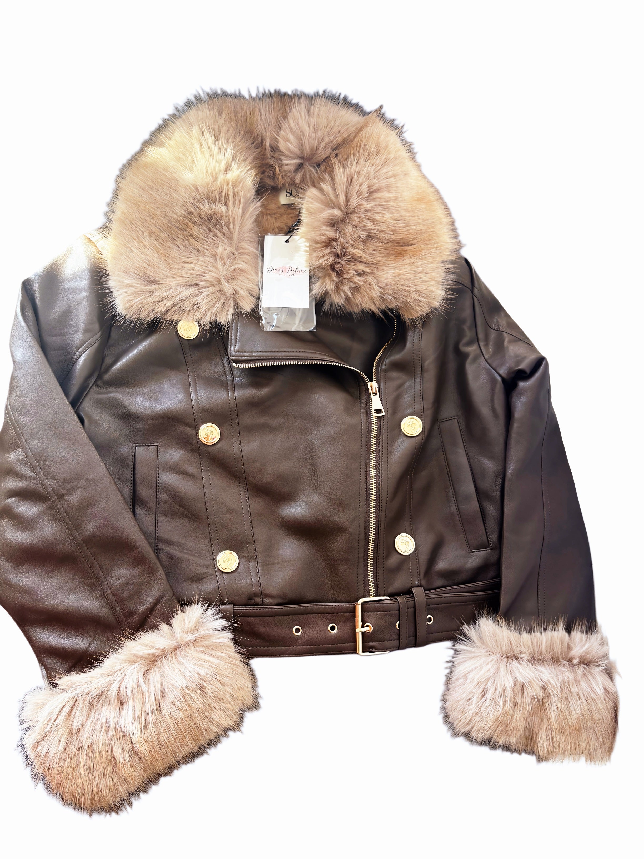 Cazadora /biker forro de pelo