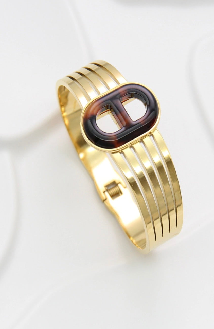 Pulsera luxury dorada y marrón